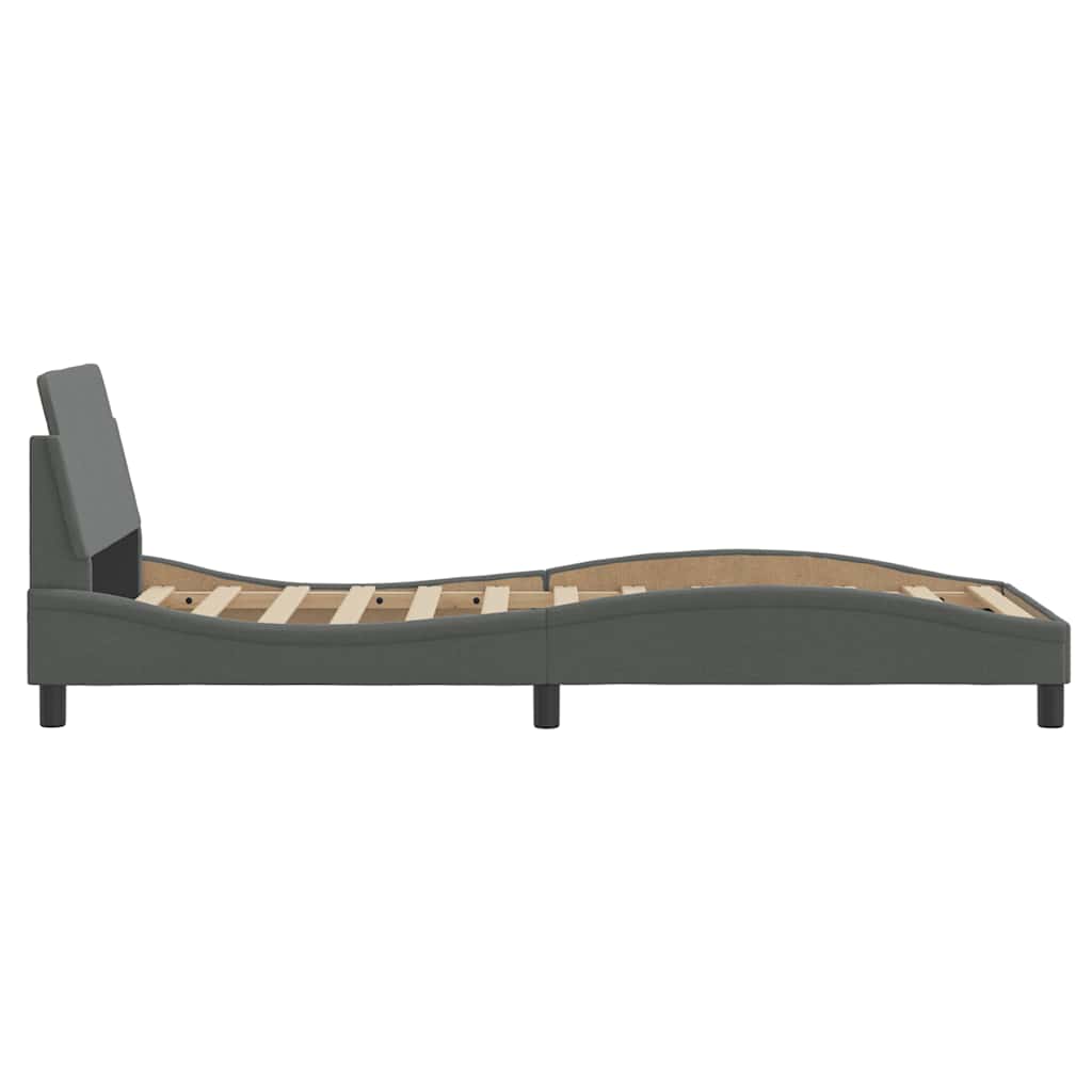 Bettgestell "Dover" Dunkelgrau 80x200 cm Stoff