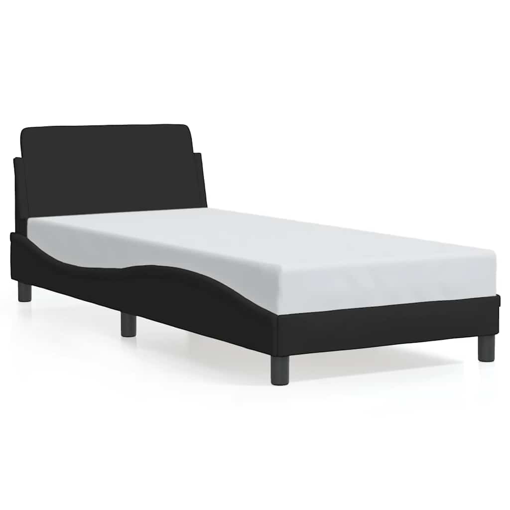 Bettgestell mit Kopfteil "Dover" Schwarz 80x200 cm Stoff