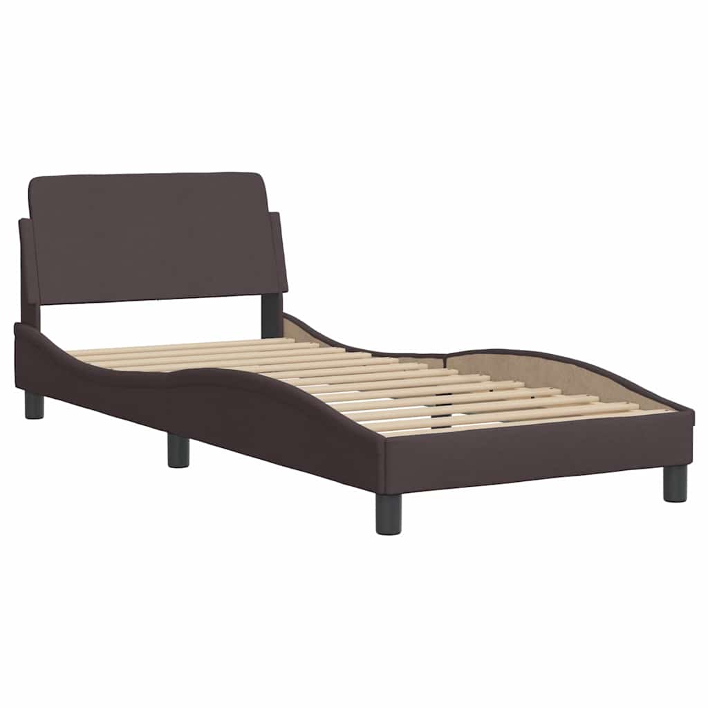 Bettgestell "Dover" Dunkelbraun 80x200 cm Stoff