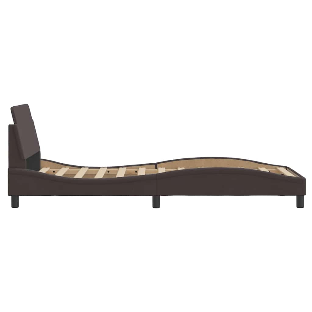 Bettgestell "Dover" Dunkelbraun 80x200 cm Stoff