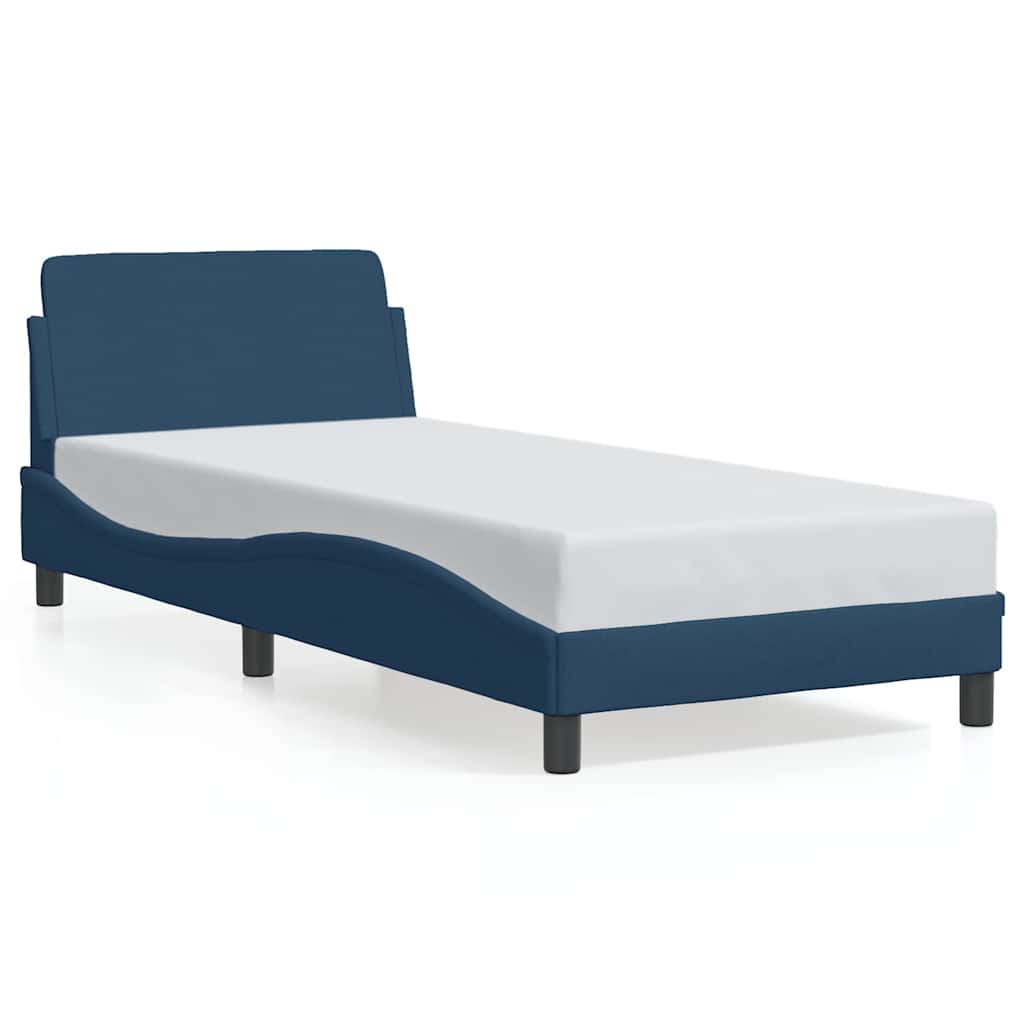 Bettgestell mit Kopfteil "Dover" Blau 80x200 cm Stoff