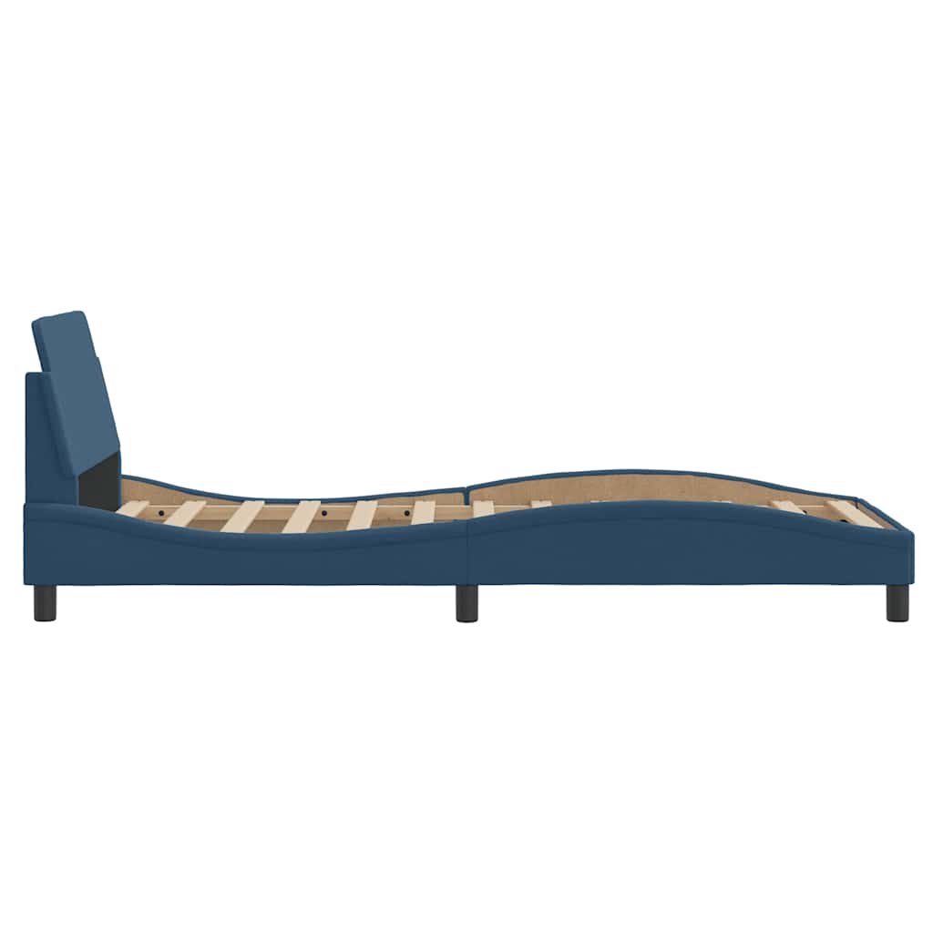 Bettgestell mit Kopfteil "Dover" Blau 80x200 cm Stoff