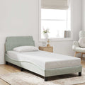 Bettgestell "Dover" Hellgrau 80x200 cm Samt