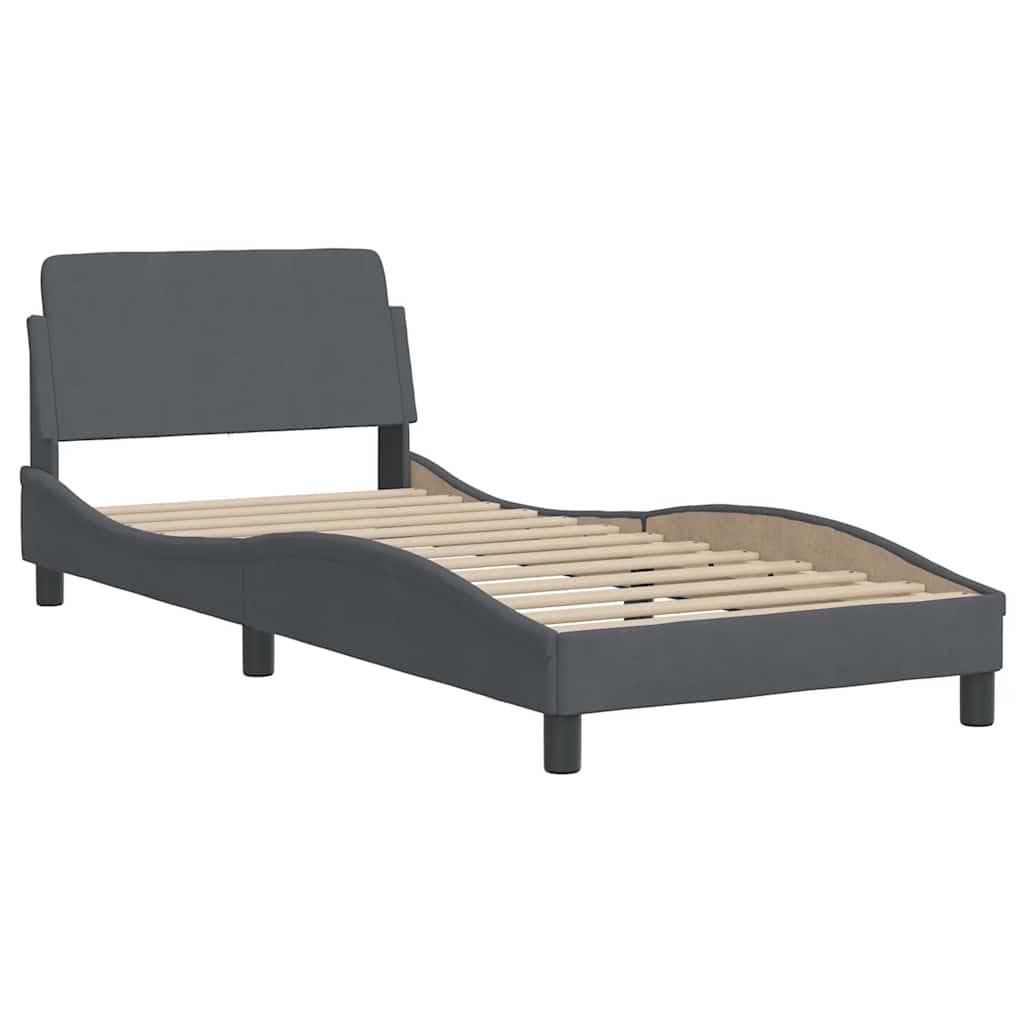 Bettgestell "Dover" Dunkelgrau 80x200 cm Samt
