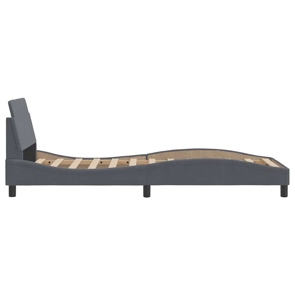Bettgestell "Dover" Dunkelgrau 80x200 cm Samt