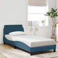 Bettgestell mit Kopfteil "Dover" Blau 80x200 cm Samt