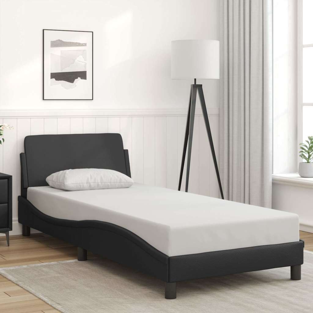 Bettgestell "Dover" Schwarz 80x200 cm Kunstleder