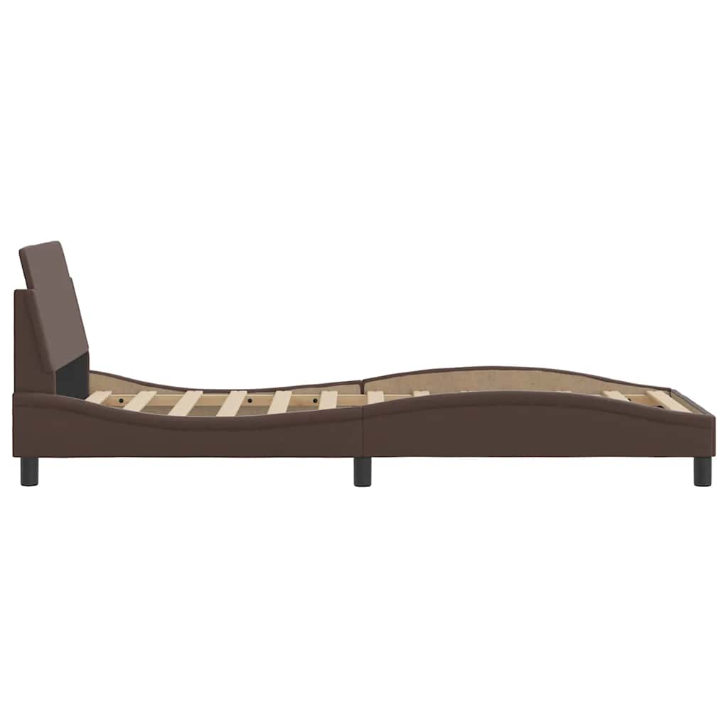 Bettgestell "Dover" Braun 80x200 cm Kunstleder