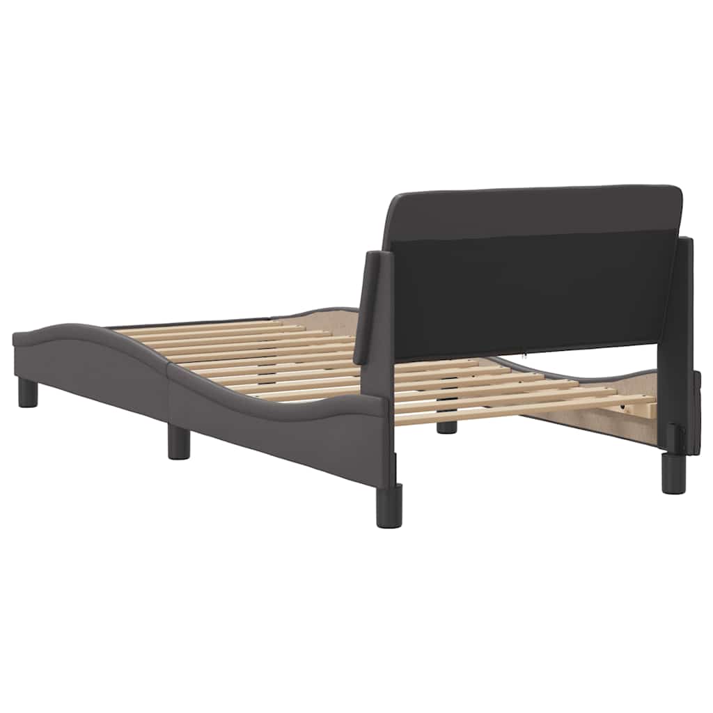 Bettgestell "Dover" Grau 80x200 cm Kunstleder