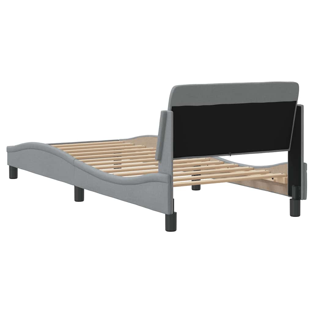 Bettgestell "Dover" Hellgrau 90x190 cm Stoff