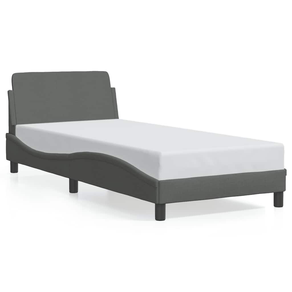 Bettgestell "Dover" Dunkelgrau 90x190 cm Stoff