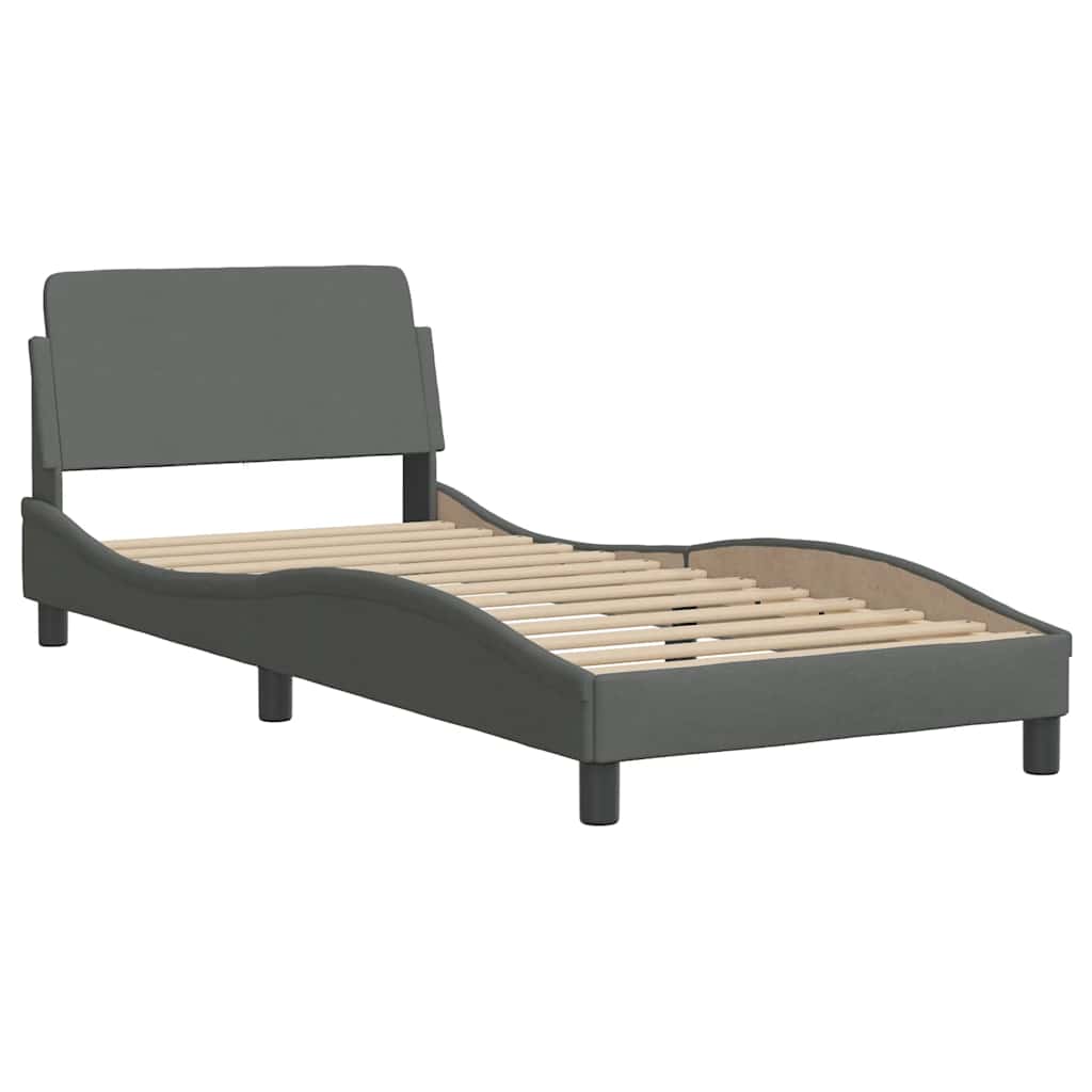 Bettgestell "Dover" Dunkelgrau 90x190 cm Stoff