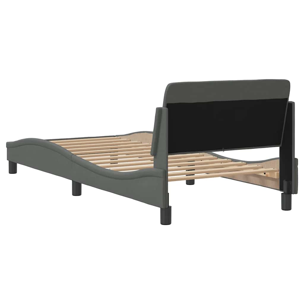 Bettgestell "Dover" Dunkelgrau 90x190 cm Stoff