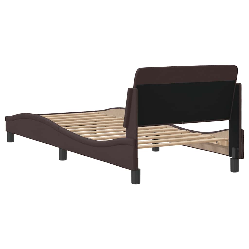 Bettgestell "Dover" Dunkelbraun 90x190 cm Stoff