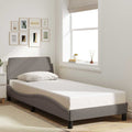 Bettgestell mit Kopfteil "Dover" Taupe 90x190 cm Stoff
