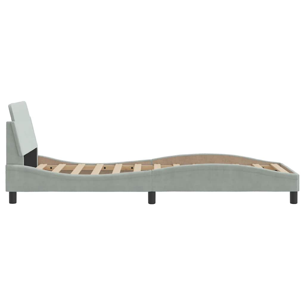 Bettgestell "Dover" Hellgrau 90x190 cm Samt