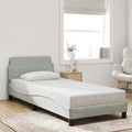 Bettgestell "Dover" Hellgrau 90x190 cm Samt