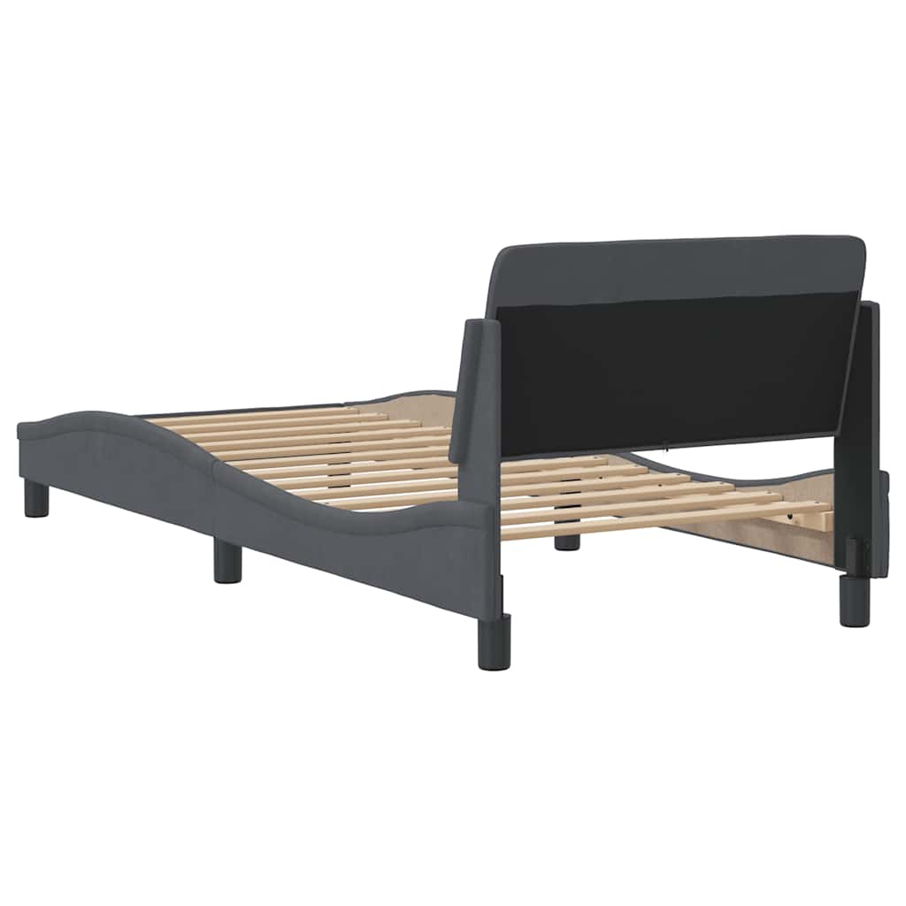 Bettgestell "Dover" Dunkelgrau 90x190 cm Samt