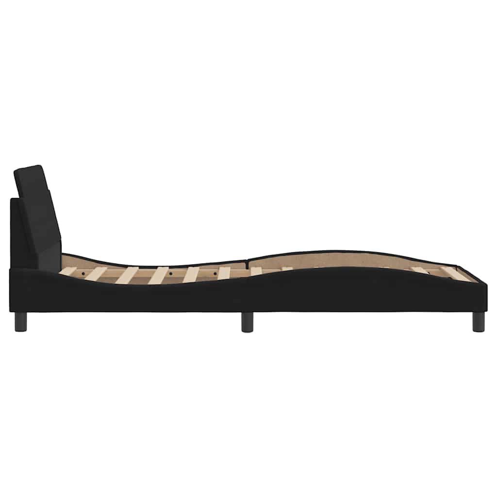 Bettgestell mit Kopfteil "Dover" Schwarz 90x190 cm Samt