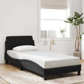 Bettgestell mit Kopfteil "Dover" Schwarz 90x190 cm Samt