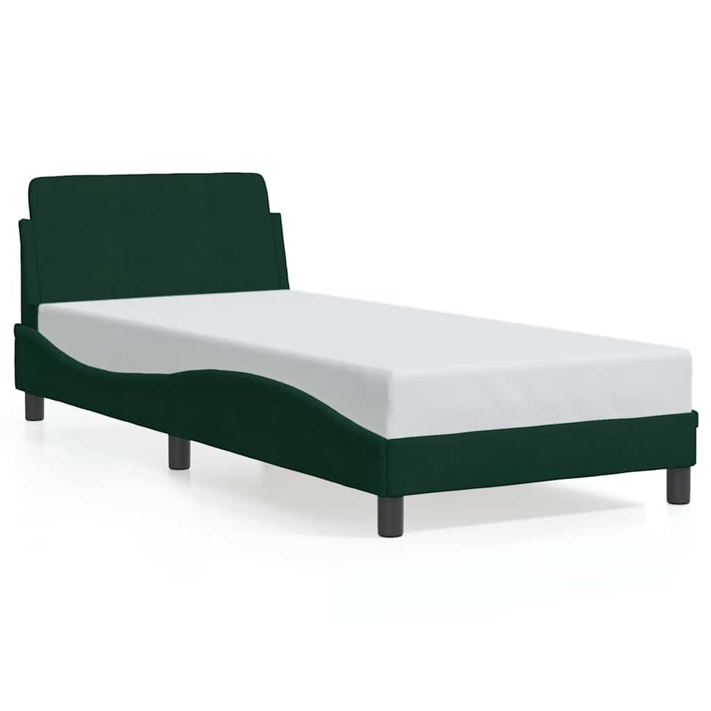 Bettgestell "Dover" Dunkelgrün 90x190 cm Samt