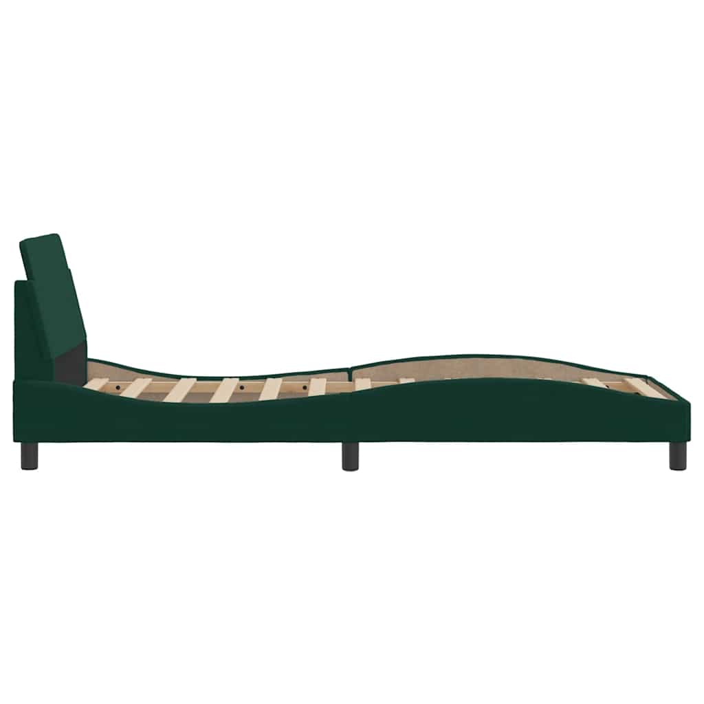 Bettgestell "Dover" Dunkelgrün 90x190 cm Samt
