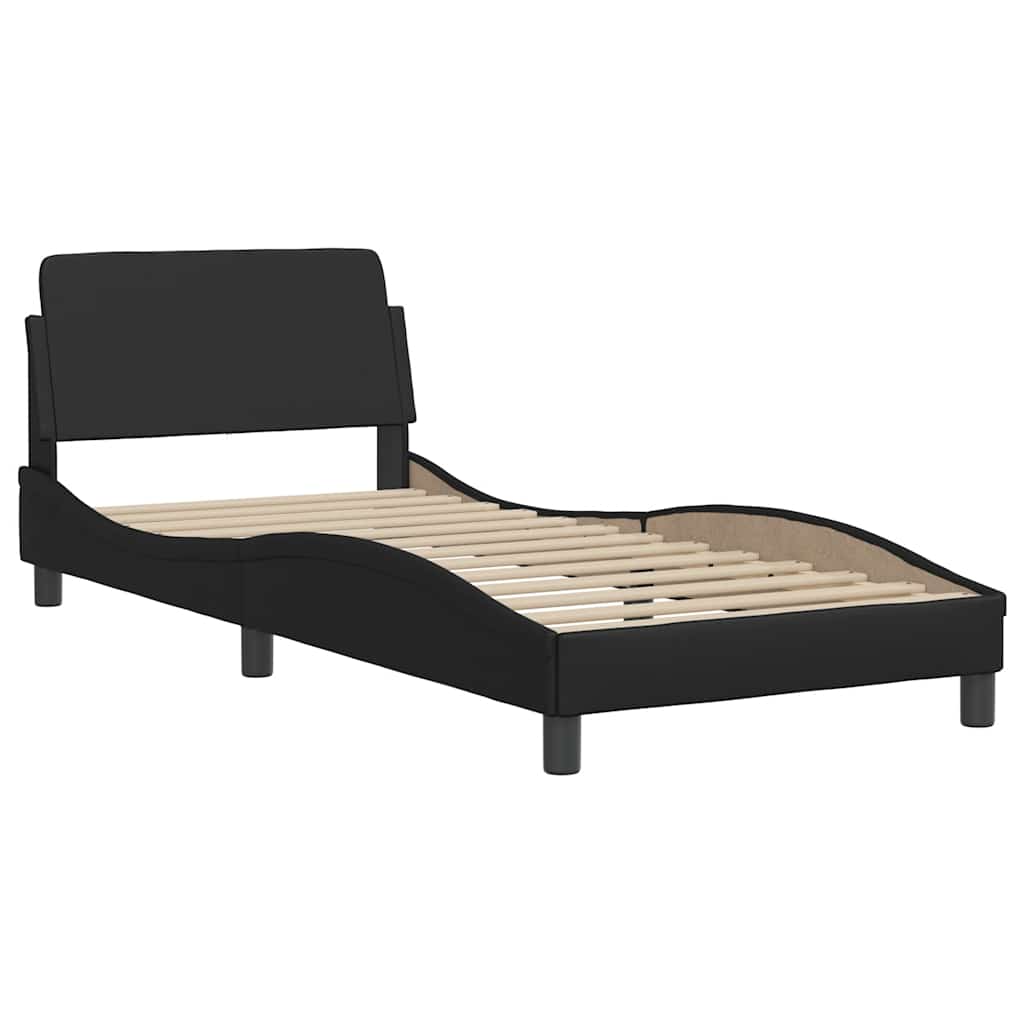Bettgestell "Dover" Schwarz 90x190 cm Kunstleder