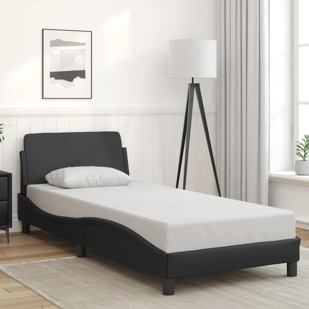 Bettgestell "Dover" Schwarz 90x190 cm Kunstleder