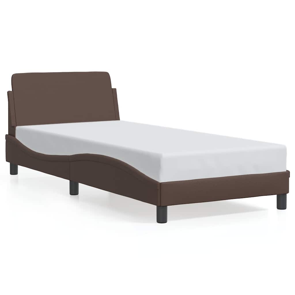 Bettgestell "Dover" Braun 90x190 cm Kunstleder