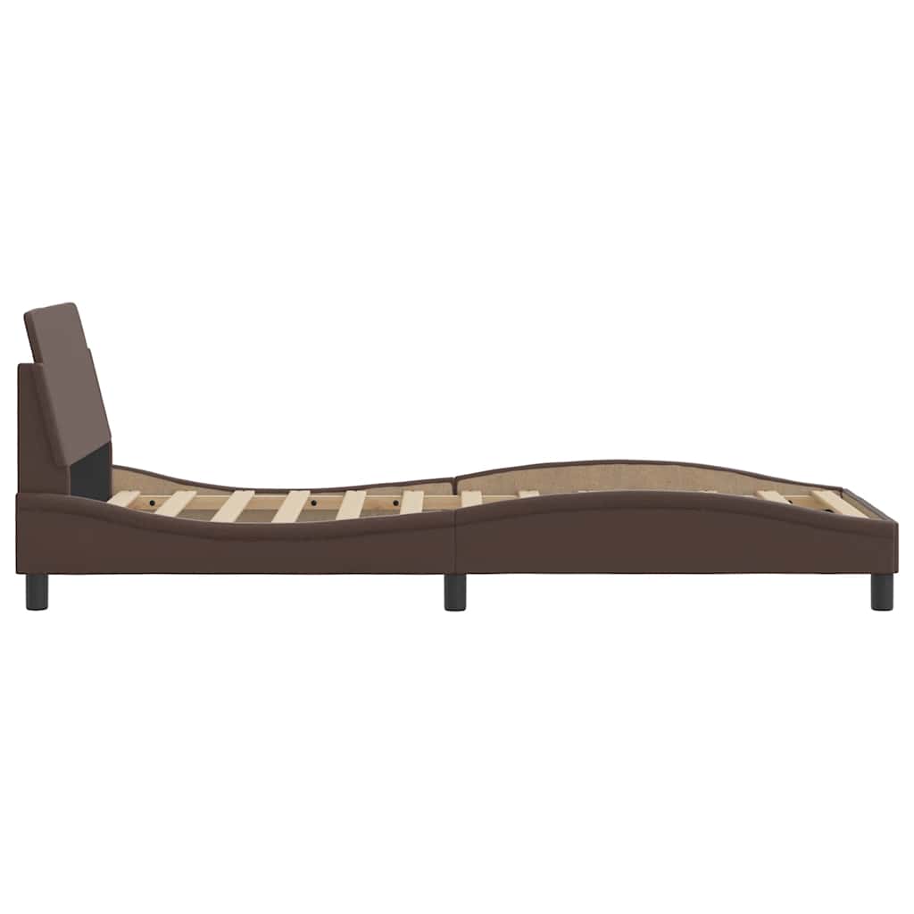 Bettgestell "Dover" Braun 90x190 cm Kunstleder