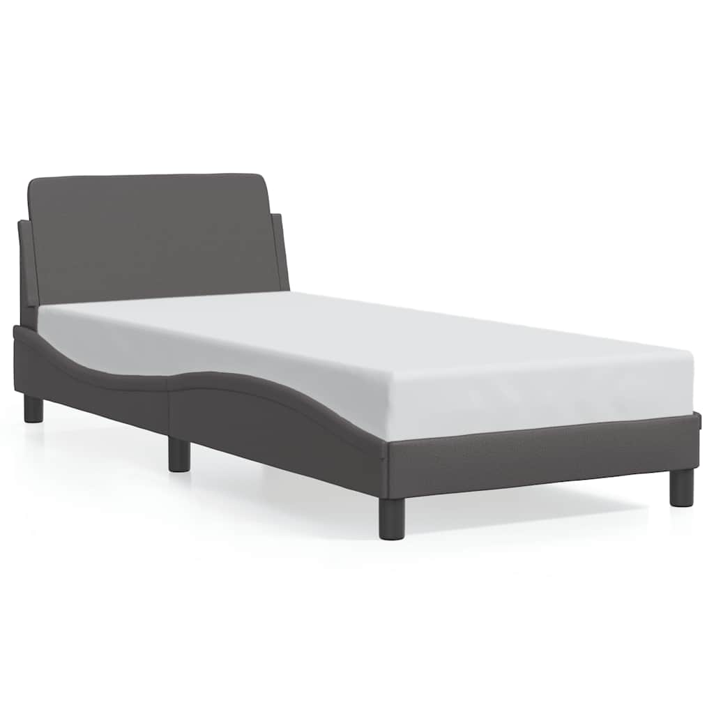 Bettgestell "Dover" Grau 90x190 cm Kunstleder