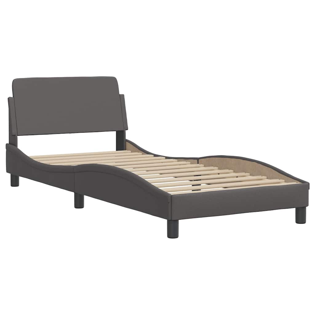 Bettgestell "Dover" Grau 90x190 cm Kunstleder