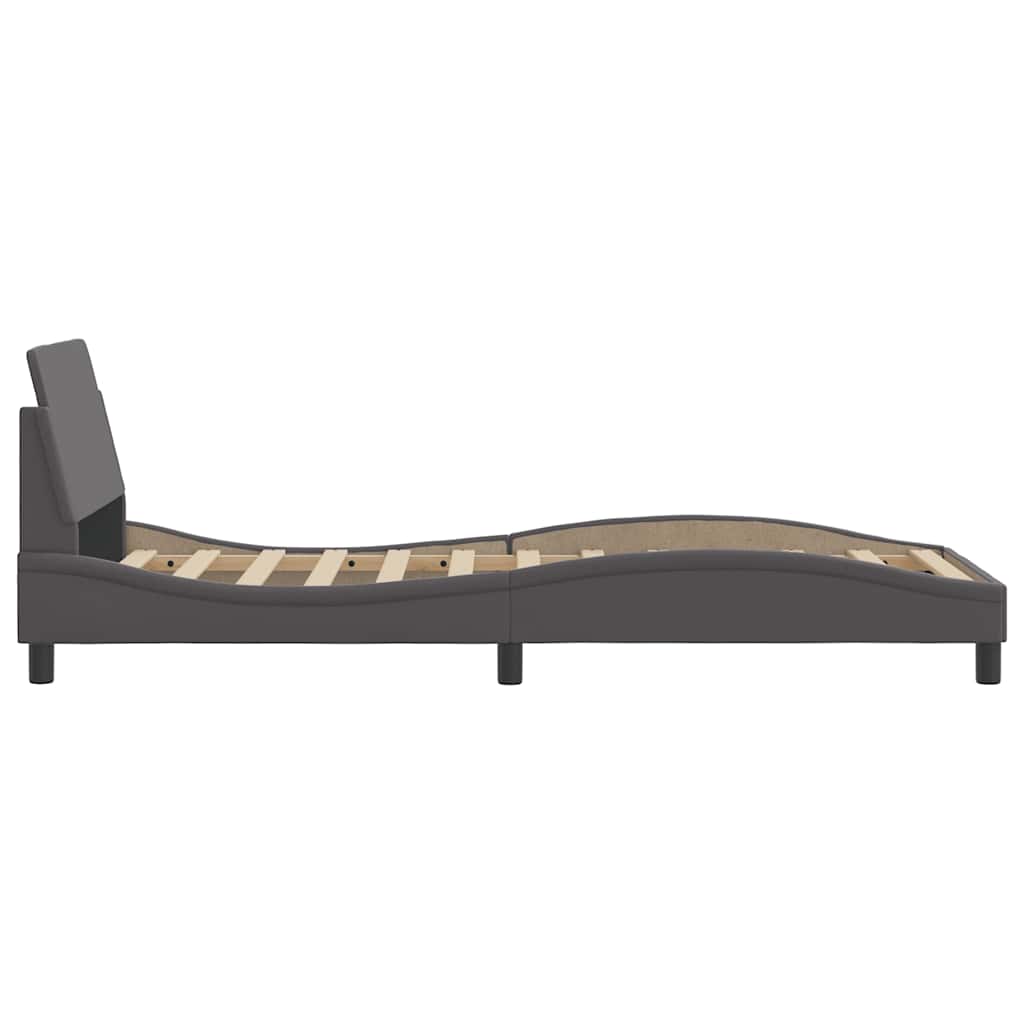 Bettgestell "Dover" Grau 90x190 cm Kunstleder