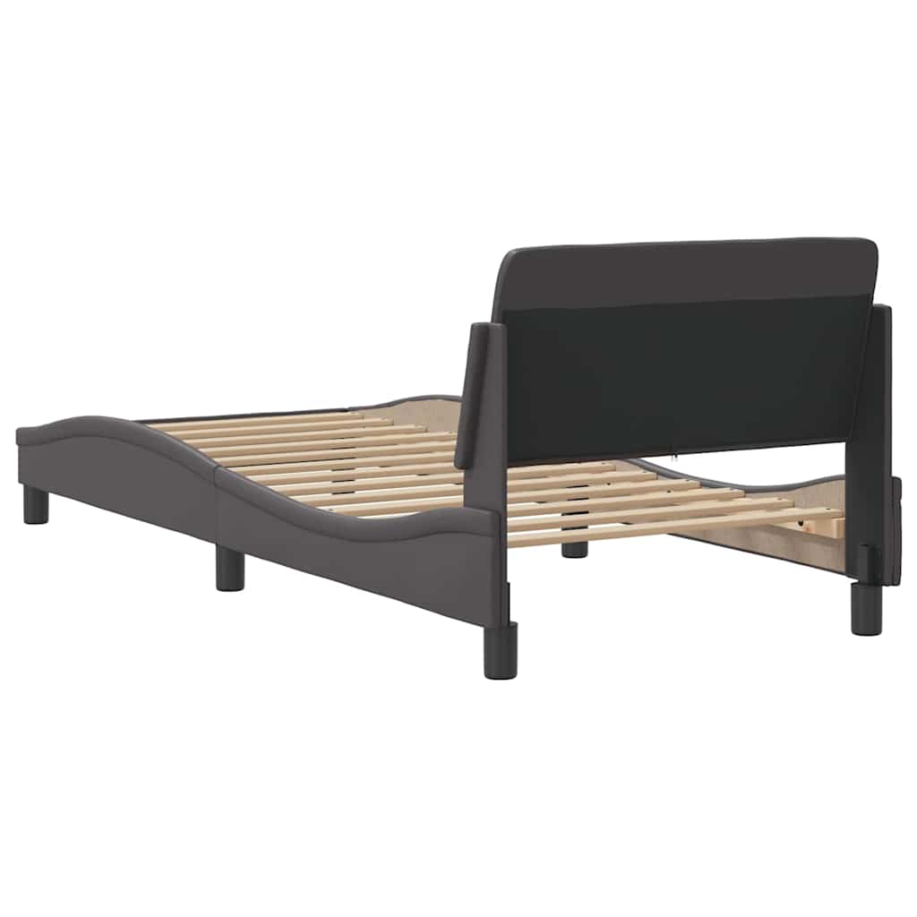 Bettgestell "Dover" Grau 90x190 cm Kunstleder