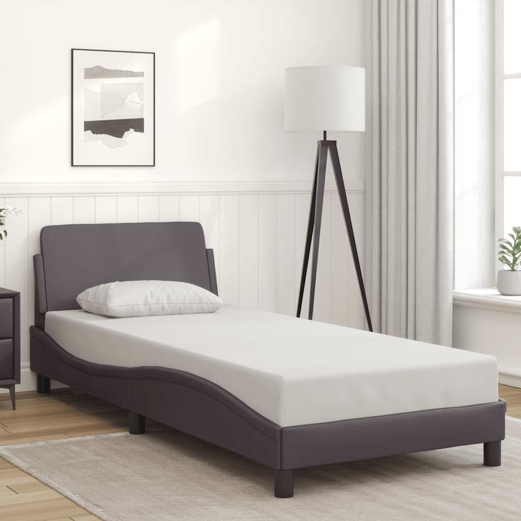 Bettgestell "Dover" Grau 90x190 cm Kunstleder