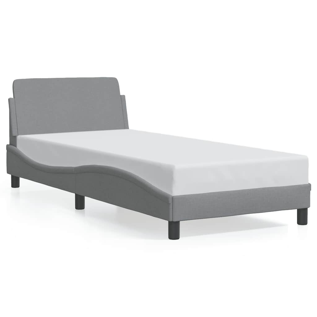 Bettgestell "Dover" Hellgrau 90x200 cm Stoff