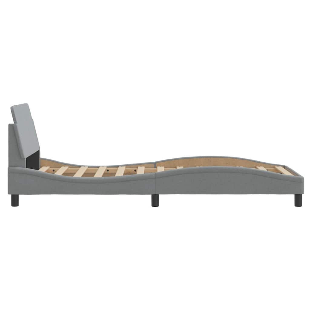 Bettgestell "Dover" Hellgrau 90x200 cm Stoff