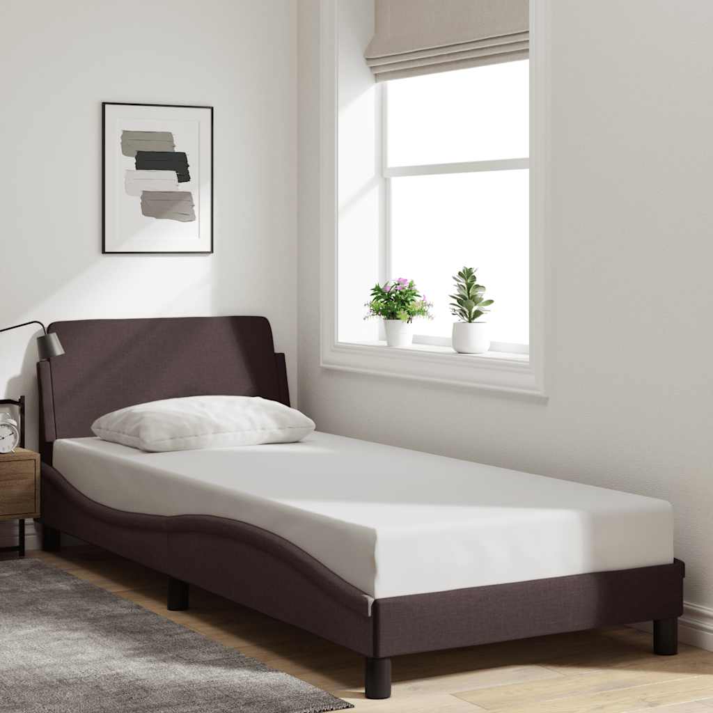 Bettgestell "Dover" Dunkelbraun 90x200 cm Stoff