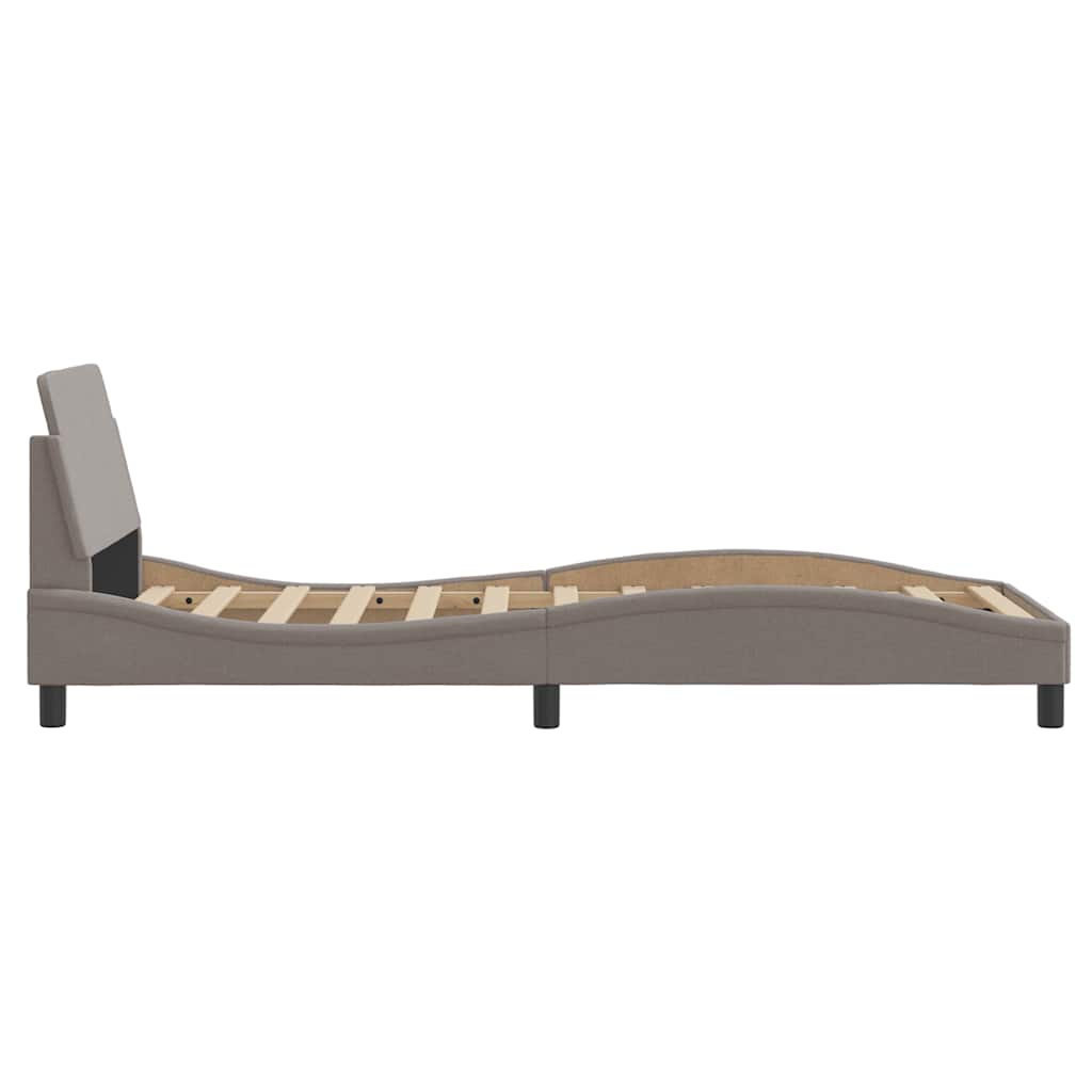 Bettgestell mit Kopfteil "Dover" Taupe 90x200 cm Stoff