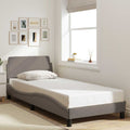 Bettgestell mit Kopfteil "Dover" Taupe 90x200 cm Stoff