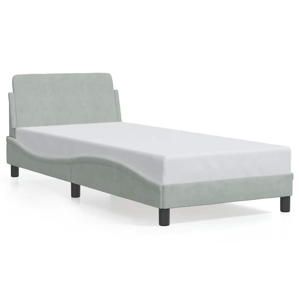 Bettgestell "Dover" Hellgrau 90x200 cm Samt