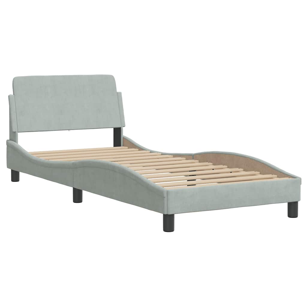 Bettgestell "Dover" Hellgrau 90x200 cm Samt