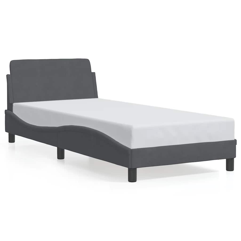 Bettgestell "Dover" Dunkelgrau 90x200 cm Samt
