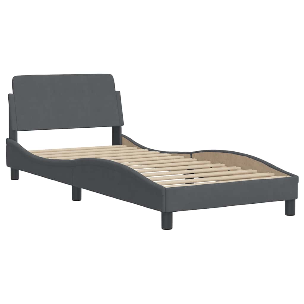 Bettgestell "Dover" Dunkelgrau 90x200 cm Samt