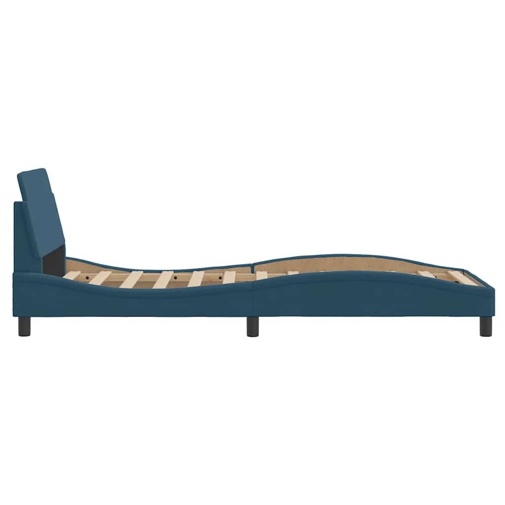 Bettgestell mit Kopfteil "Dover" Blau 90x200 cm Samt