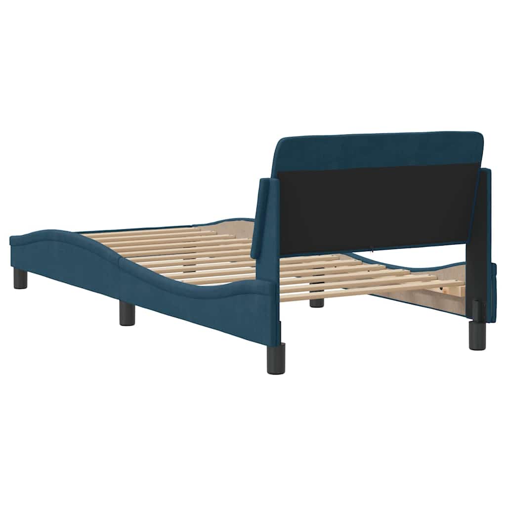 Bettgestell mit Kopfteil "Dover" Blau 90x200 cm Samt
