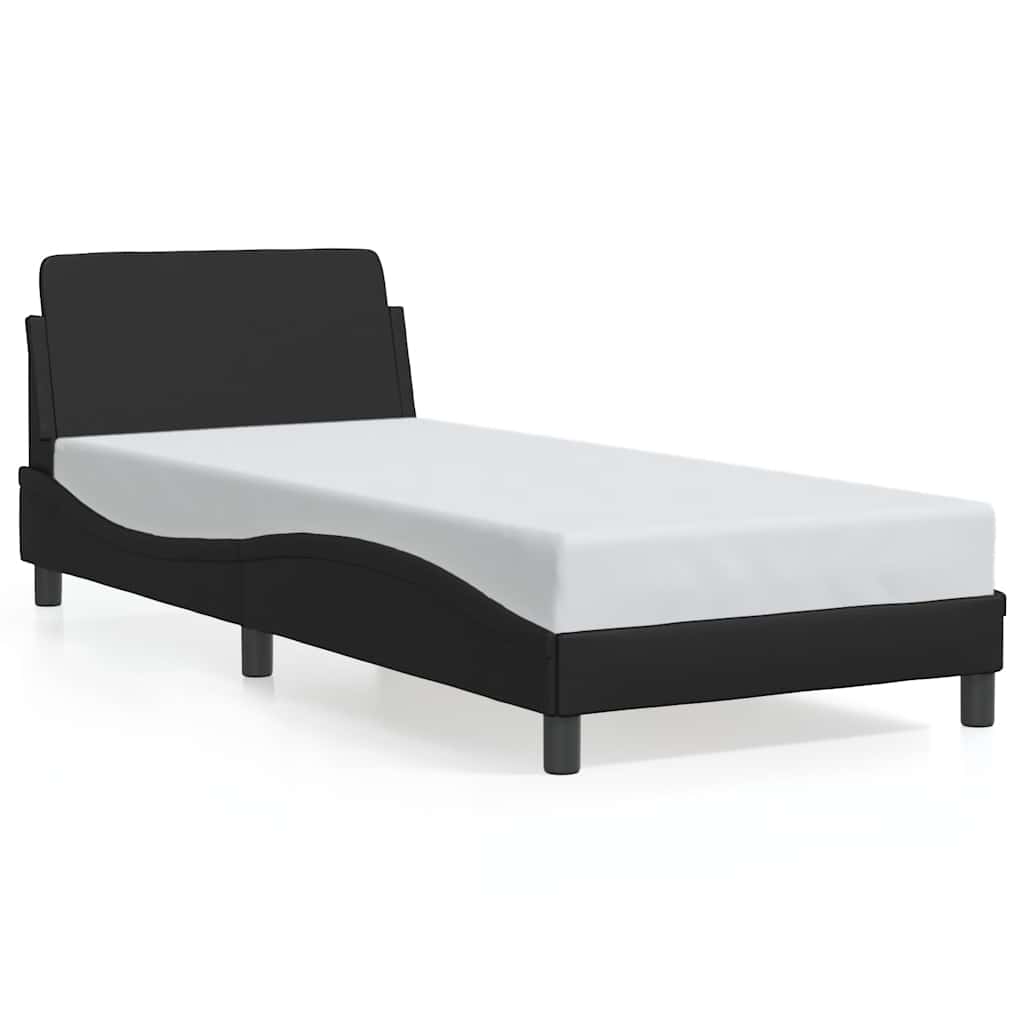Bettgestell "Dover" Schwarz 90x200 cm Kunstleder