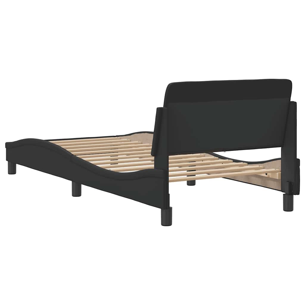 Bettgestell "Dover" Schwarz 90x200 cm Kunstleder