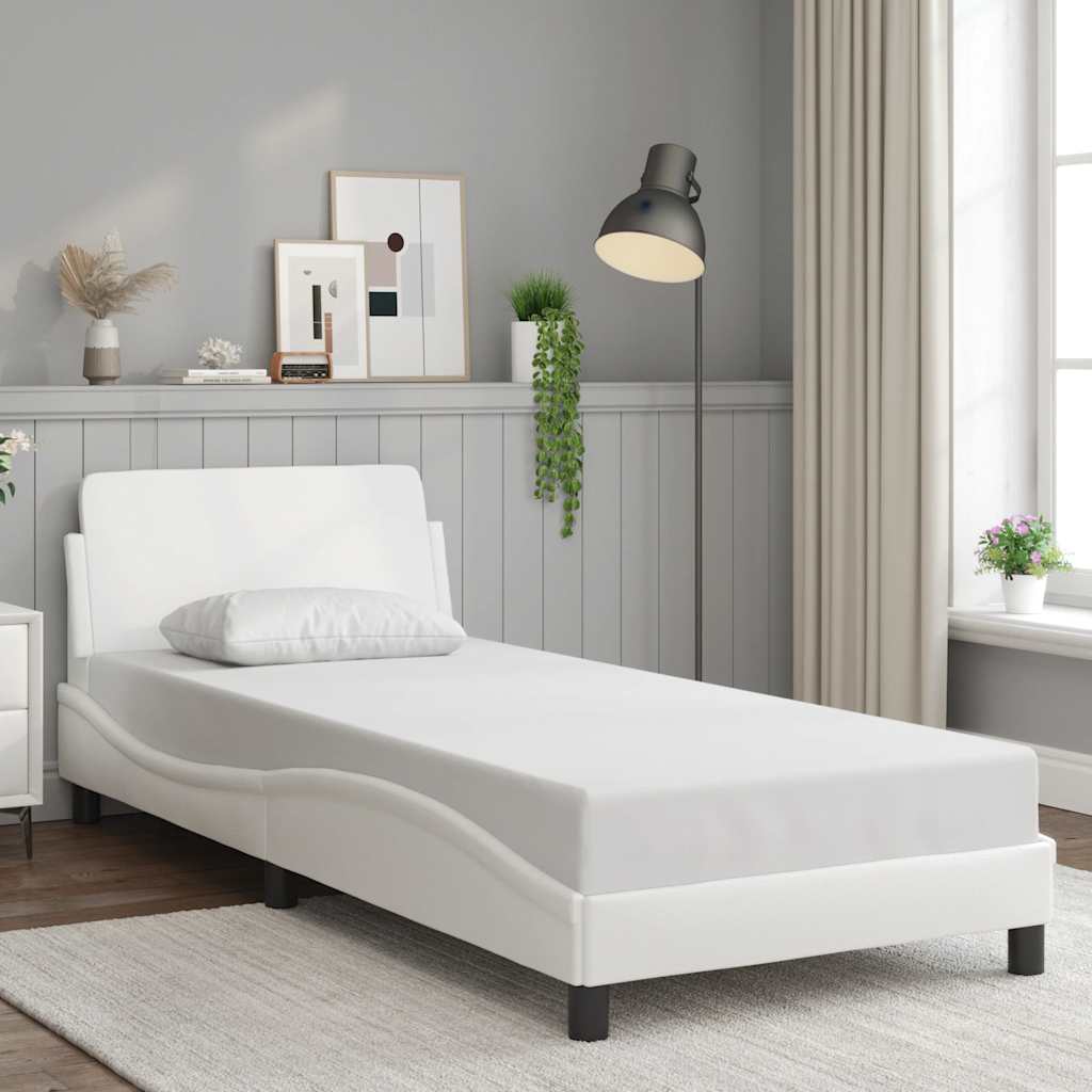 Bettgestell "Dover" Weiß 90x200 cm Kunstleder
