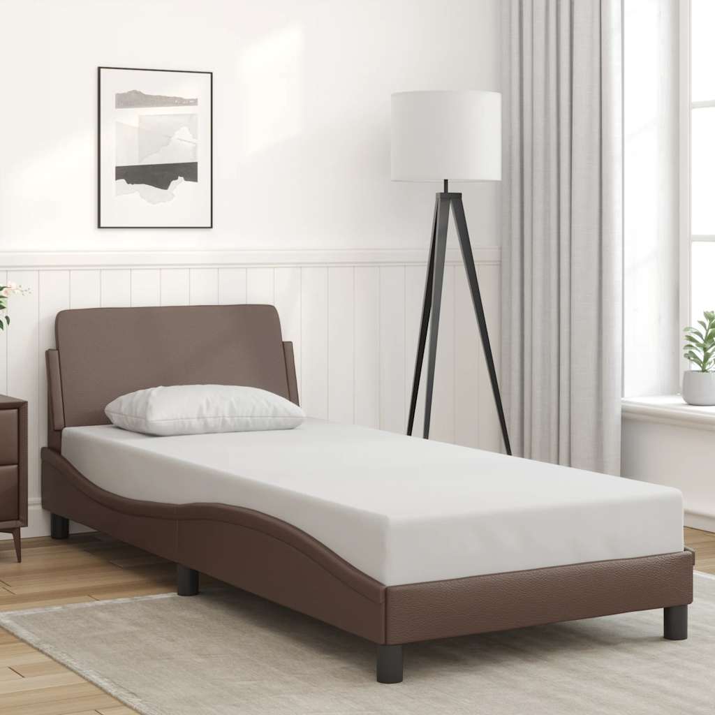 Bettgestell "Dover" Braun 90x200 cm Kunstleder
